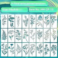 Wildflower Painting Template Flower Plant Spray Painting – Image 7